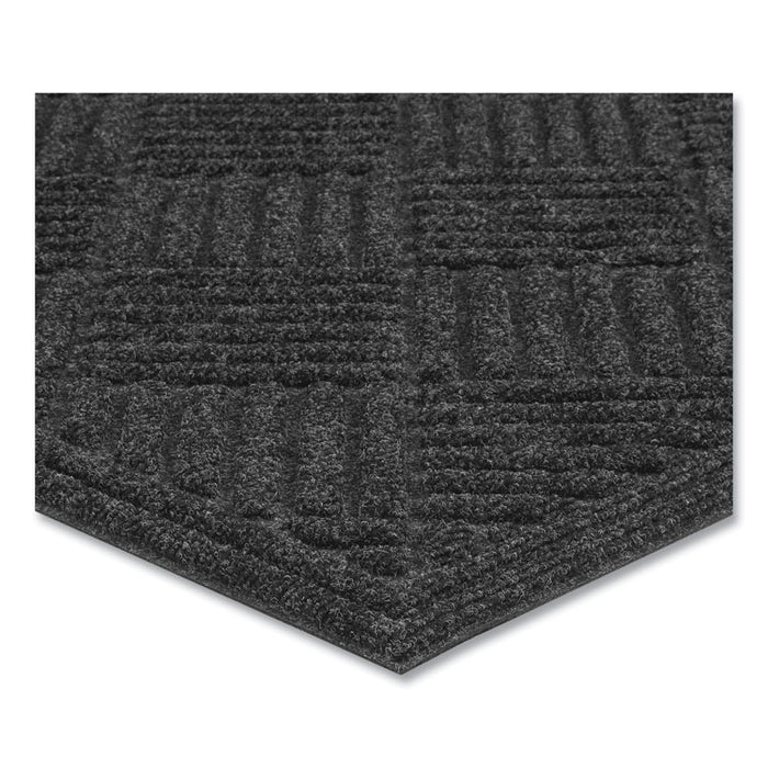 Ecomat Crosshatch Entry Mat, Rectangular, Charcoal Gray Crush-Resistant Ribbed Surface, 36" x 60"