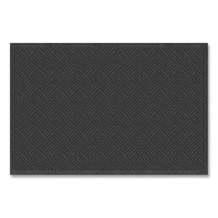 Ecomat Crosshatch Entry Mat, Rectangular, Charcoal Gray Crush-Resistant Ribbed Surface, 48" x 72"