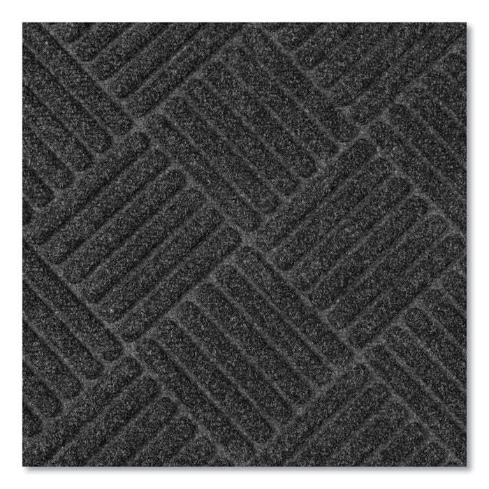 Ecomat Crosshatch Entry Mat, Rectangular, Charcoal Gray Crush-Resistant Ribbed Surface, 48" x 72"