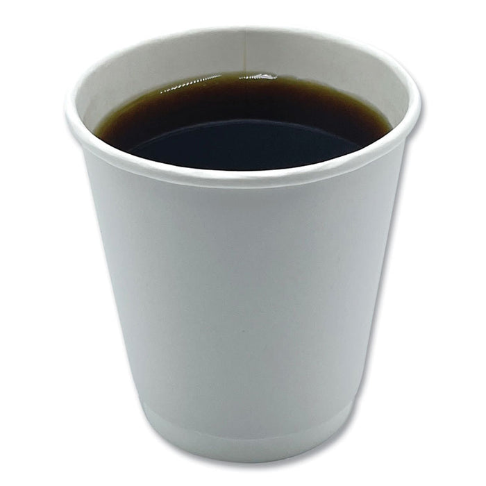 Paper Hot Cups, Double-Walled, 10 oz, White, 25/Pack