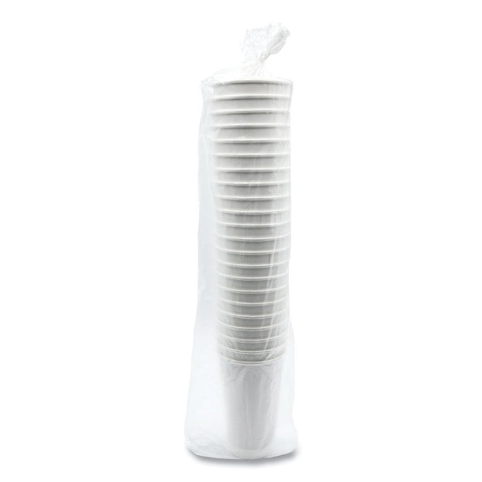 Paper Hot Cups, Double-Walled, 16 oz, White, 25/Pack