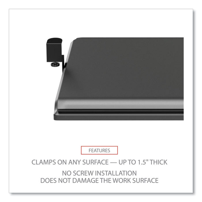 Alera AdaptivErgo Clamp-On Keyboard Tray, 30.7" x 13", Black