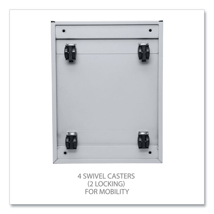 File Pedestal with Full-Length Pull, Left/Right, 3-Drawers: Box/Box/File, Legal/Letter, Light Gray, 14.96" x 19.29" x 27.75"