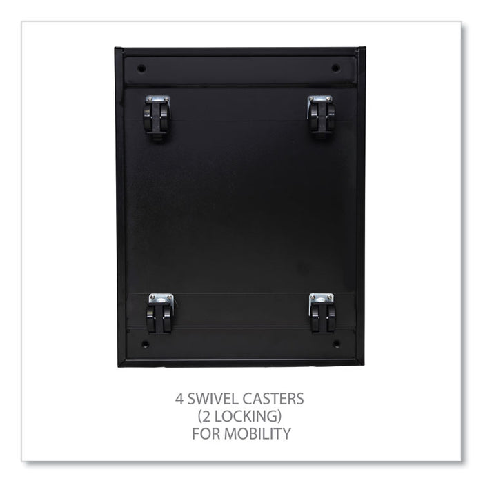 File Pedestal with Full-Length Pull, Left or Right, 2-Drawers: Box/File, Legal/Letter, Black, 14.96" x 19.29" x 21.65"