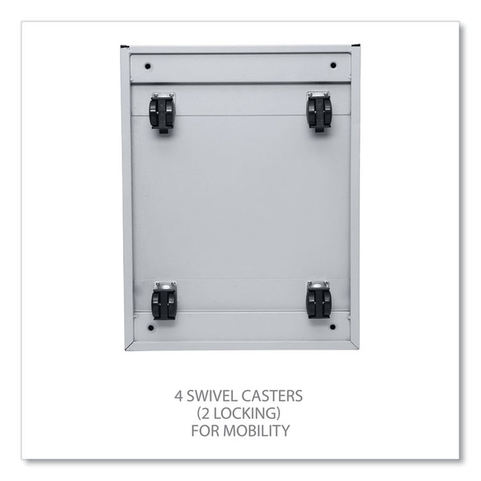File Pedestal with Full-Length Pull, Left or Right, 2-Drawers: Box/File, Legal/Letter, Light Gray, 14.96" x 19.29" x 21.65"