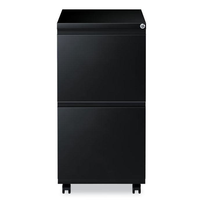 File Pedestal with Full-Length Pull, Left or Right, 2 Legal/Letter-Size File Drawers, Black, 14.96" x 19.29" x 27.75"