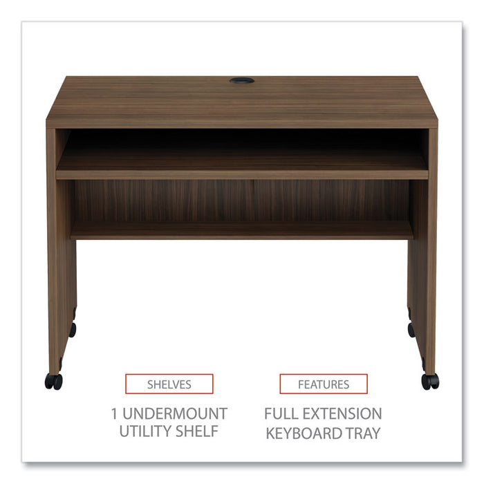 Alera Valencia Series Mobile Workstation Desk, 41.38" x 23.63" x 30", Modern Walnut