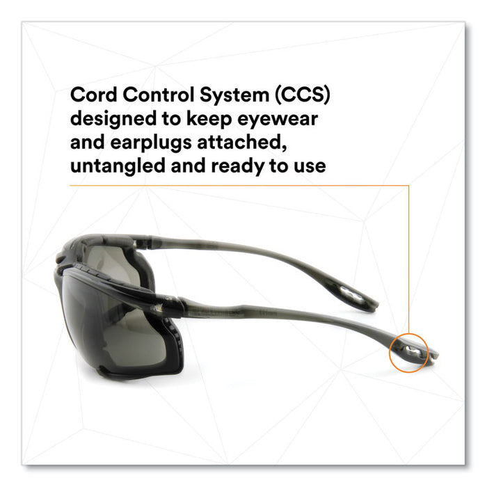 Virtua CCS Protective Eyewear with Foam Gasket, Black/Gray Half Frame, Gray Dual Lens