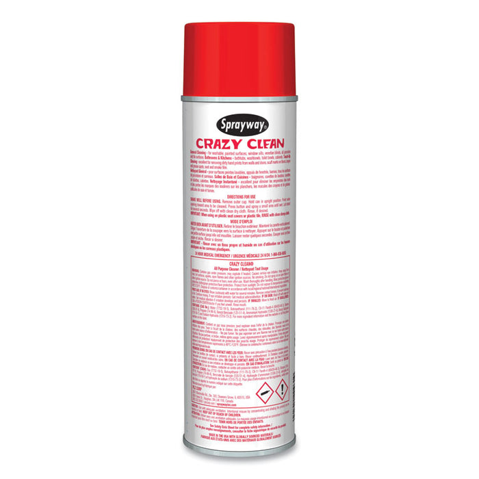 Crazy Clean All Purpose Cleaner, Floral Scent, 19 oz Aerosol Spray, Dozen