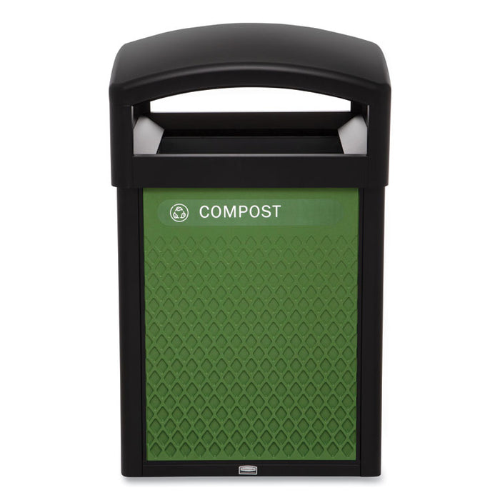 Medium Prelabeled Compost Waste Panels for Tailor and Landmark Series Containers, 20.72" x 0.5" x 27.95", Green, 4/Carton