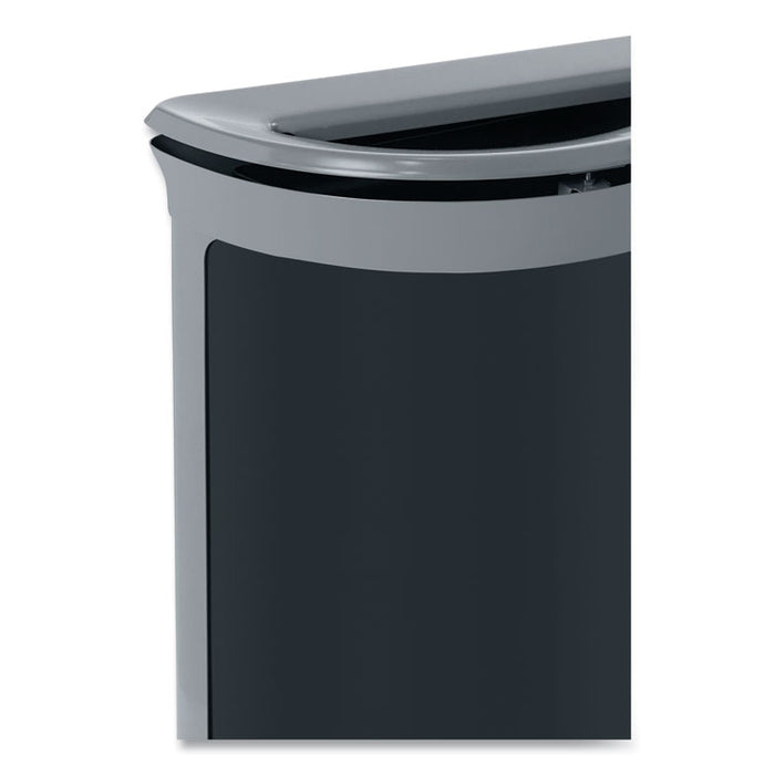 ENHANCE Series Waste Receptacle, 11.5 gal, Metal, Umbra Gray/Pearl Gray