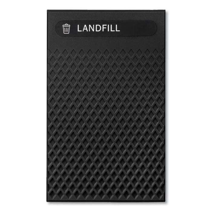 Large Prelabeled Landfill Waste Panels for Tailor and Landmark Series Containers 20.72" x 0.5" x 34.33", Black, 4/Carton