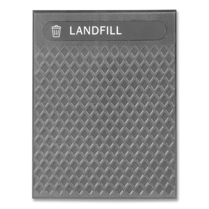 Medium Prelabeled Landfill Waste Panels for Tailor and Landmark Series Containers, 20.72" x 0.5" x 27.95", Black, 4/Carton