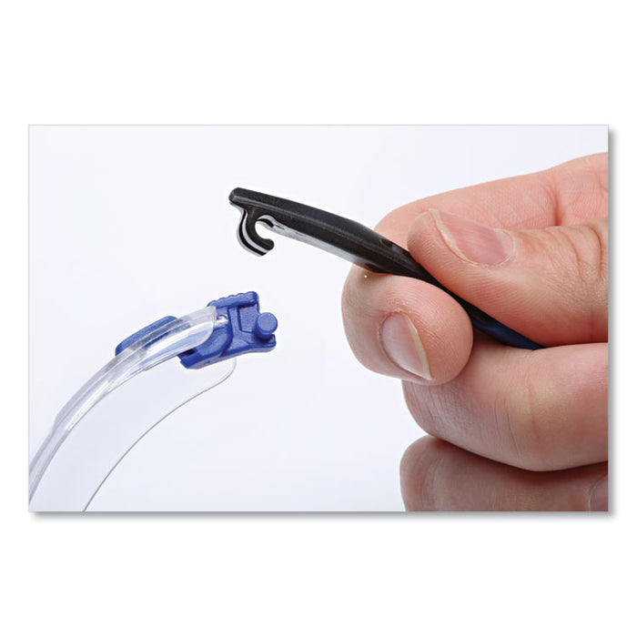 Solus 1000 Series Safety Glasses, Frameless, Black/Blue Arms, Clear Single Lens