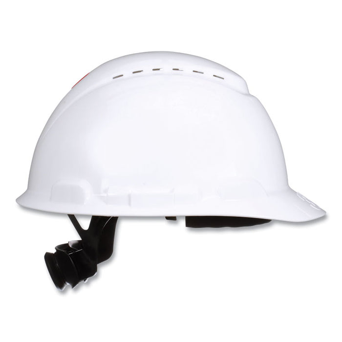 SecureFit H-700 Series Hard Hat with UVicator, Front Brim, 4-Point Pressure Diffusion Ratchet, One Size Fits Most, White