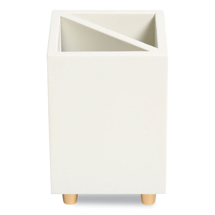 Juliet Pencil Cup, 3"w x 3"d x 4"h, White