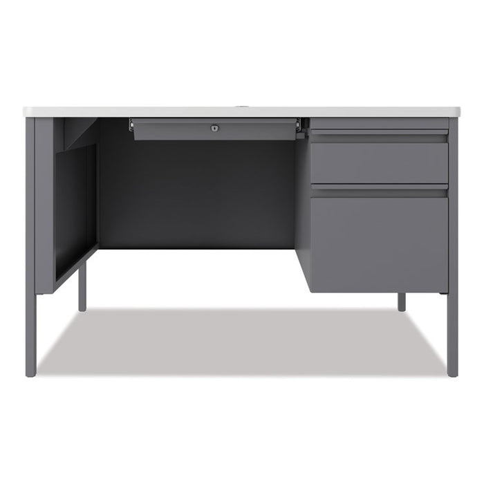 Teachers Pedestal Desks, One Right-Hand Pedestal: Box/File Drawers, 48" x 30" x 29.5", White/Platinum