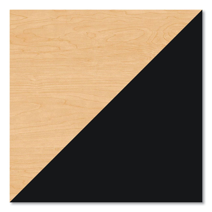 Teachers Pedestal Desks, One Right-Hand Pedestal: Box/File Drawers, 48" x 30" x 29.5", Maple/Black