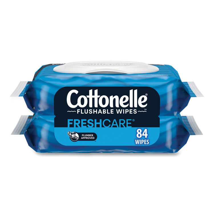 Fresh Care Flushable Cleansing Cloths, 1-Ply, 3.73 x 5.5, White, 84 ...