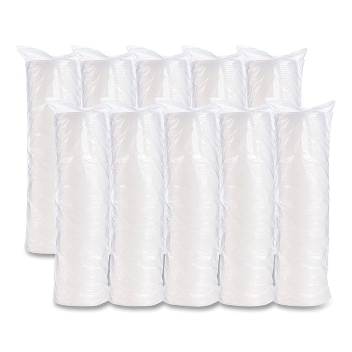 Plastic Cold Cup Lids, Fits 8 oz to 9 oz Cold Cups, Translucent, 100/Pack, 10 Packs/Carton