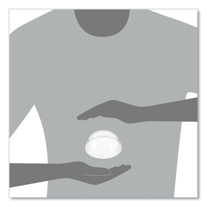 Plastic Dome Lid, No-Hole, Fits 9 oz to 22 oz Hot Cups, Clear, 100/Sleeve, 10 Sleeves/Carton