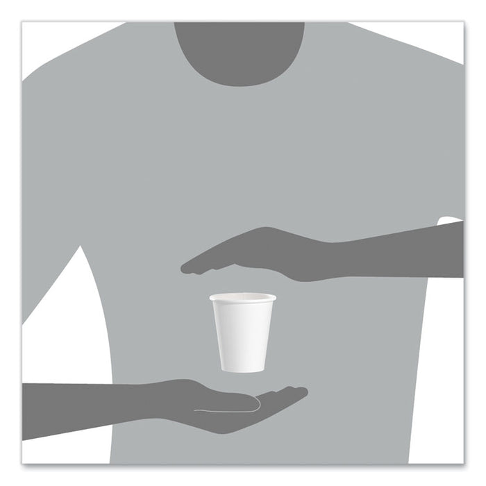 Single-Sided Poly Paper Hot Cups, 6 oz, White, 50/Pack, 20 Packs/Carton