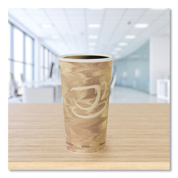 Single Sided Poly Paper Hot Cups, 20 oz, Mistique Design, 40/Bag, 15 Bags/Carton