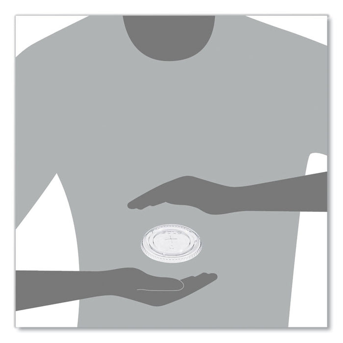 Straw-Slot Cold Cup Lids, Fits 9 oz to 20 oz Cold Cups, Plastic, Clear, 100/Sleeve, 10 Sleeves/Carton