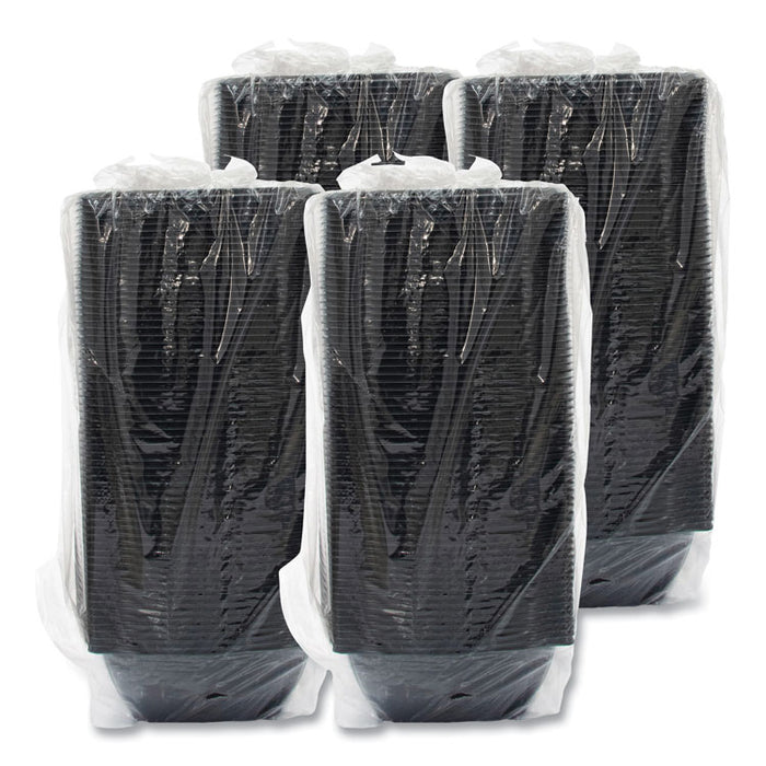PresentaBowls Pro Black Square Bowls, 64 oz, 8.5 x 8.5 x 3.3, Plastic, 63/Bag, 4 Bags/Carton