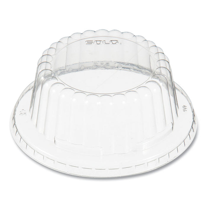 Flat-Top Dome PET Plastic Lids, For 6 oz to 10 oz Containers, 3.96" Diameter x 1.25" h, Clear, 1,000/Carton