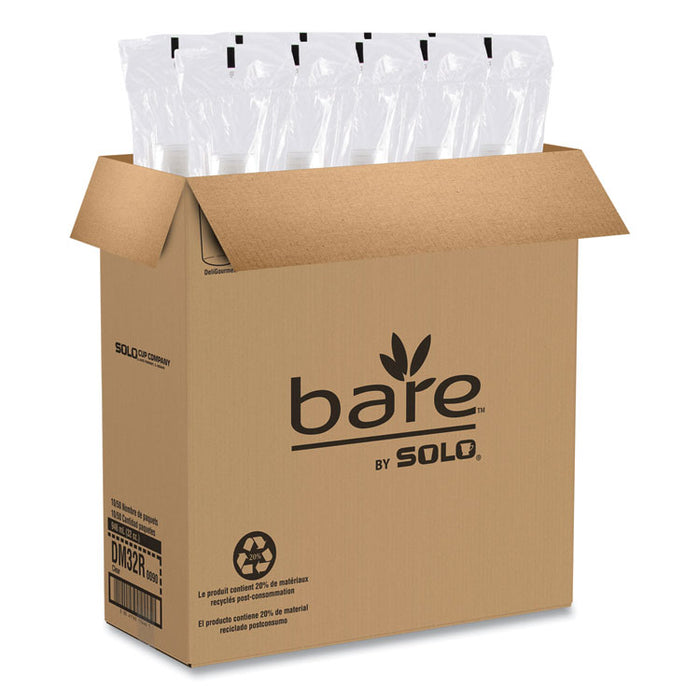 Bare Eco-Forward RPET Deli Containers, ProPlanet Seal, 32 oz, Clear, Plastic, 50/Pack, 10/Carton