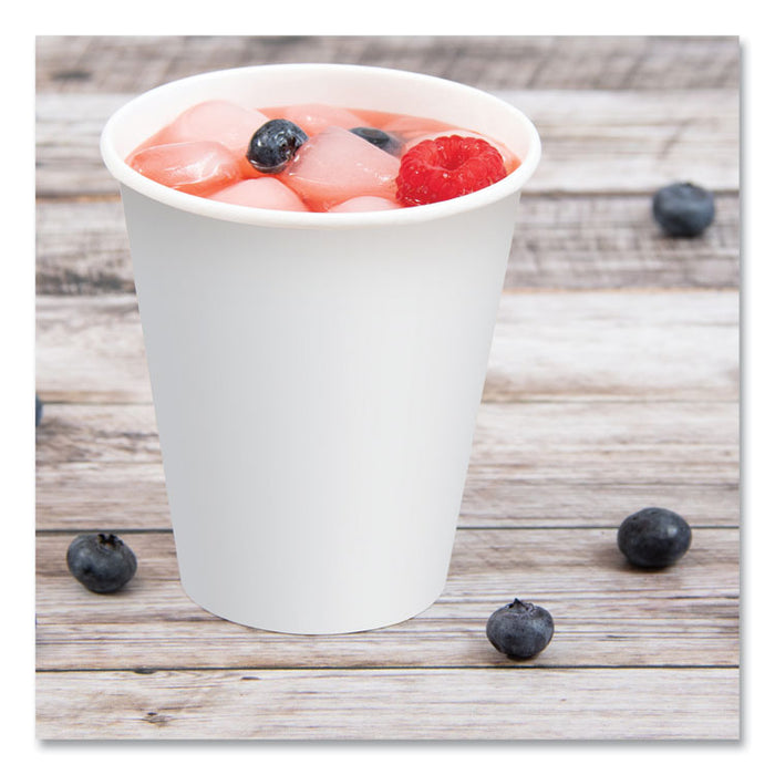 Double-Sided Poly (DSP) Paper Cold Cups, 12 oz, White, 2,000/Carton