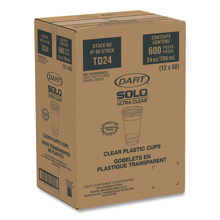 Ultra Clear PETE Cold Cups, 24 oz, Plastic, Clear, 50/Sleeve, 12 Sleeves/Carton