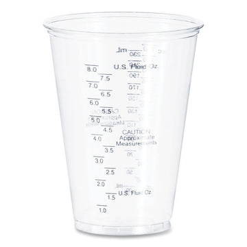 PET Graduated Medical and Dental Cups, 10 oz, Plastic, Clear, 50/Bag, 20 Bags/Carton