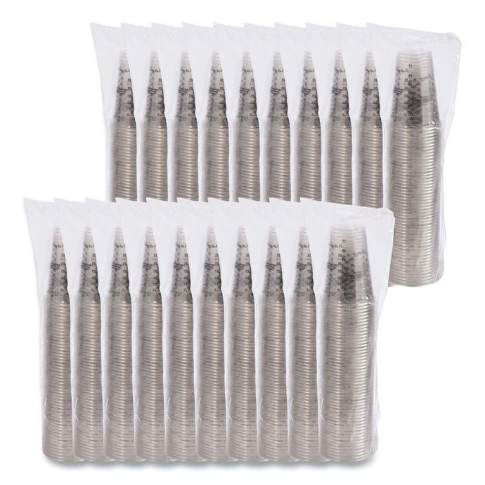PET Graduated Medical and Dental Cups, 10 oz, Plastic, Clear, 50/Bag, 20 Bags/Carton