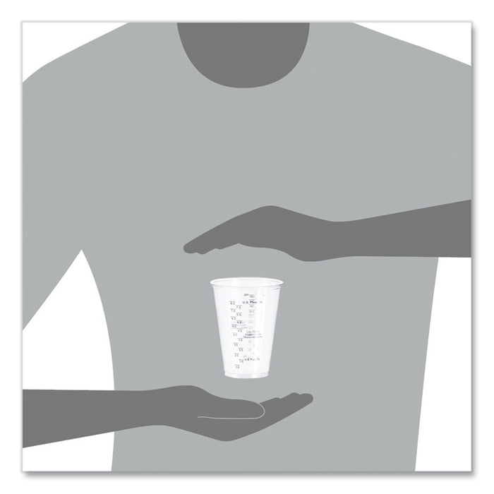 PET Graduated Medical and Dental Cups, 10 oz, Plastic, Clear, 50/Bag, 20 Bags/Carton