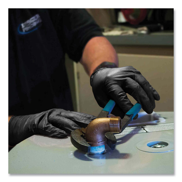 Heavy-Duty Industrial Nitrile Gloves, Powder-Free, Medium, 6 mil Thick, 9.5" Long, Black, 100/Box, 10 Boxes/Carton
