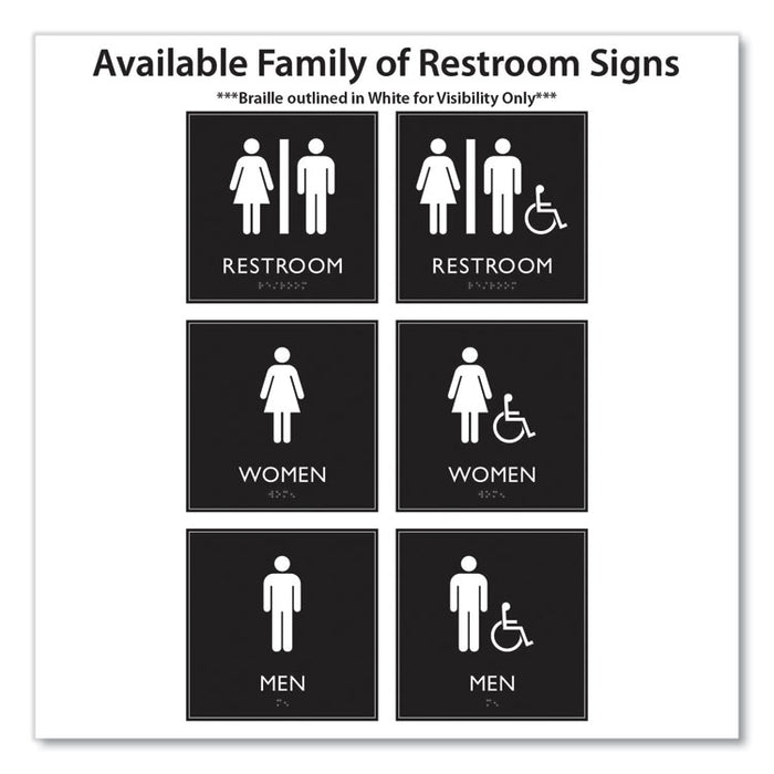 ADA Sign, Women, Plastic, 8 x 8, Clear/White