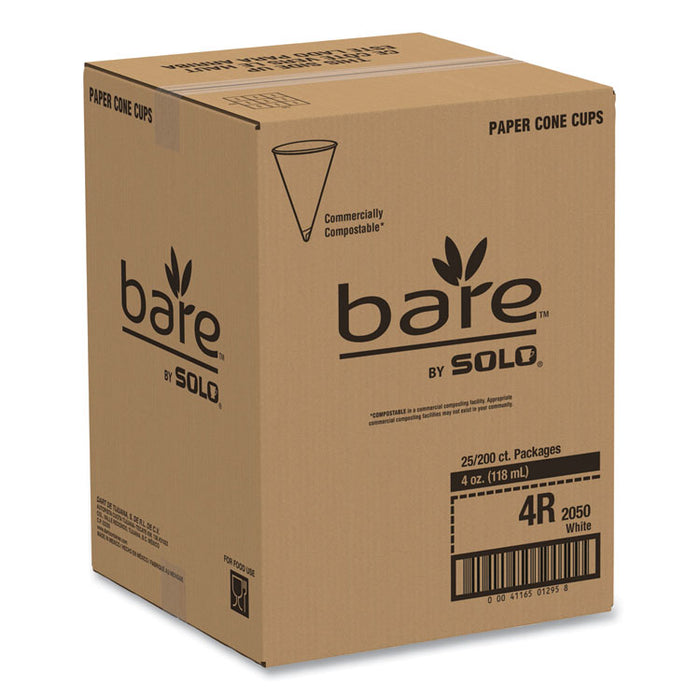 Cone Water Cups, Chipboard Box Inner Packaging, ProPlanet Seal, 4 oz, Paper, White, 200/Bag, 25 Bags/Carton