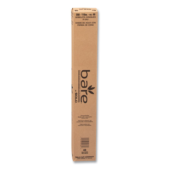 Cone Water Cups, Chipboard Box Inner Packaging, ProPlanet Seal, 4 oz, Paper, White, 200/Bag, 25 Bags/Carton