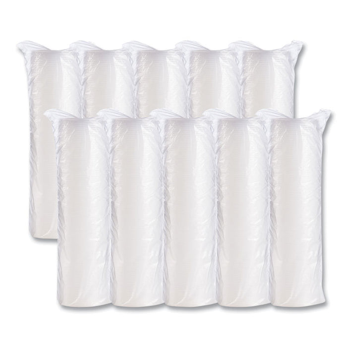 Plastic Cold Cup Lids, Fits 10 oz Cold Cups, Translucent, 100/Pack, 10 Packs/Carton