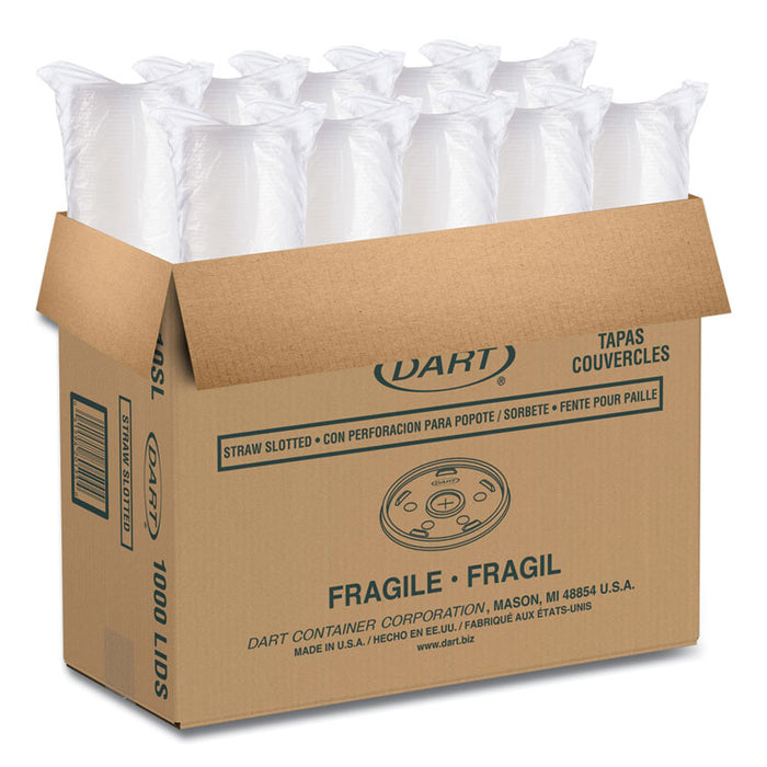 Plastic Cold Cup Lids, Fits 10 oz Cold Cups, Translucent, 100/Pack, 10 Packs/Carton
