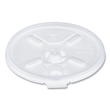 Lift n' Lock Plastic Hot Cup Lids With Straw Slot, Fits 12 oz to 24 oz Hot Cups, Plastic, Translucent, 100/Pack, 10 Packs/CT
