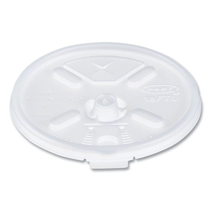 Lift n' Lock Plastic Hot Cup Lids With Straw Slot, Fits 12 oz to 24 oz Hot Cups, Plastic, Translucent, 100/Pack, 10 Packs/CT