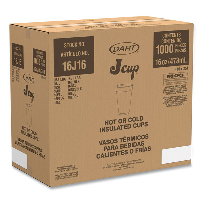 Coca-Cola Foam Cups, 16 oz, White/Red, 25/Bag, 40 Bags/Carton