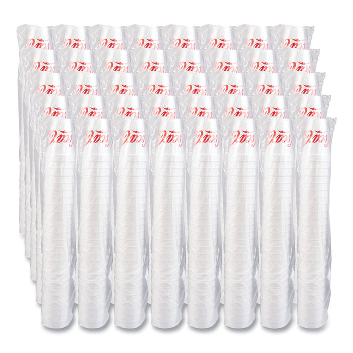 Coca-Cola Foam Cups, 16 oz, White/Red, 25/Bag, 40 Bags/Carton