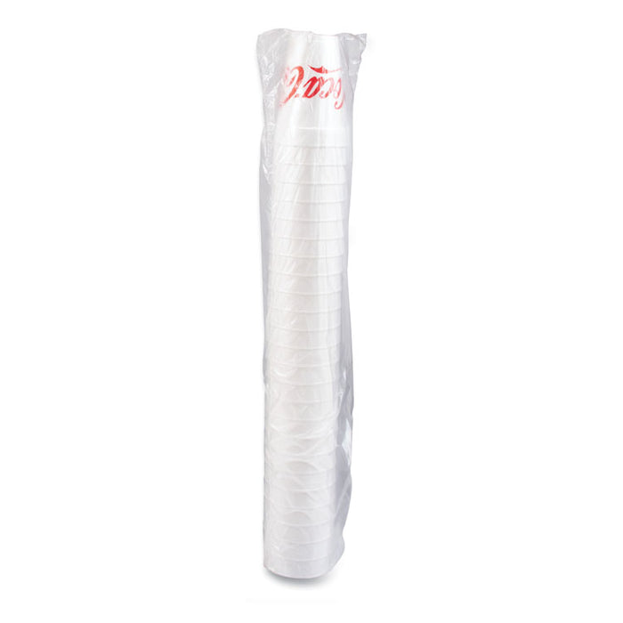 Coca-Cola Foam Cups, 16 oz, White/Red, 25/Bag, 40 Bags/Carton