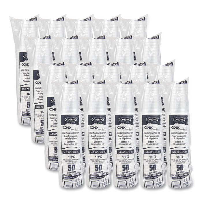 Conex ClearPro Plastic Cold Cups, 16 oz, Clear, 50/Pack, 20 Packs/Carton