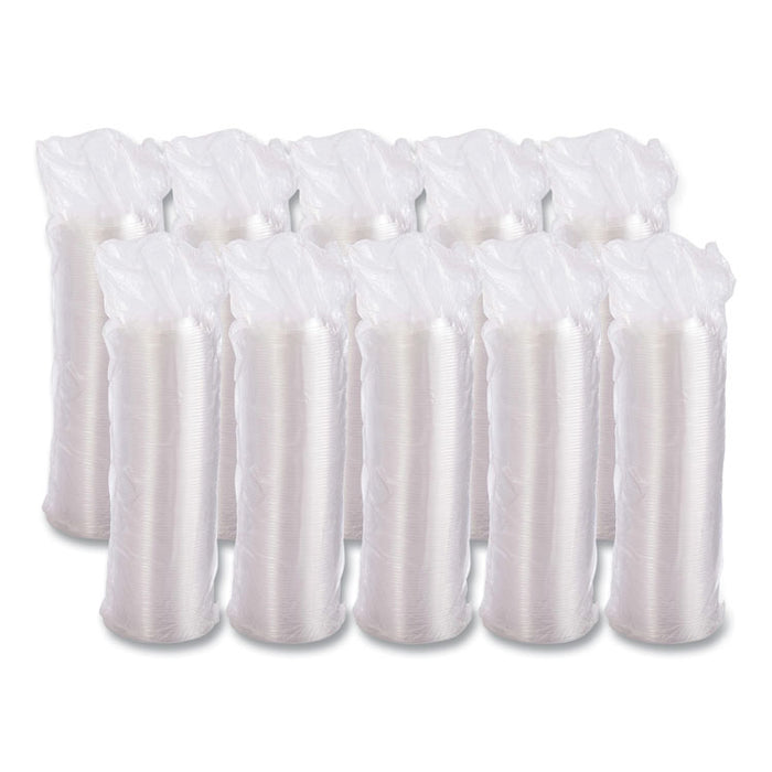 Plastic Dome Lid, Fits 5 oz to 32 oz Hot Cups/Containers, Clear, 100/Pack, 10 Packs/Carton