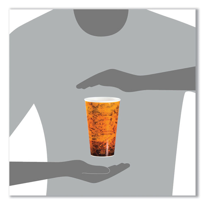 Fusion Escape Foam Hot/Cold Cups, 20 oz, Brown/Black, 500/Carton
